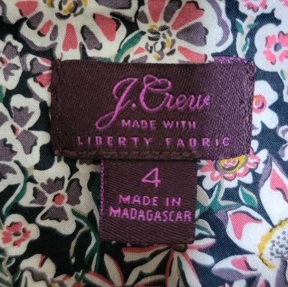 J. Crew | Liberty Button Down Floral Shirt White Garden Tana Lawn Print Size 4 - Picture 2 of 4